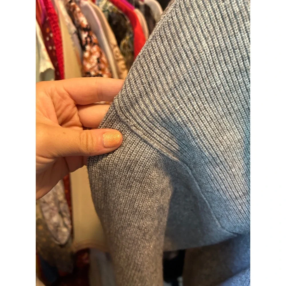 Free People Softly Structured Oversized Turtleneck Knit Sweater Grey Size S